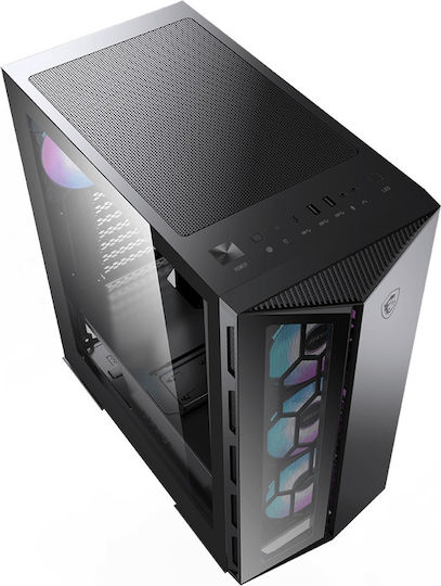 MSI MPG Gungnir 110R Gaming Midi Tower Κουτί Υπολογιστή με Πλαϊνό Παράθυρο και RGB Φωτισμό Μαύρο