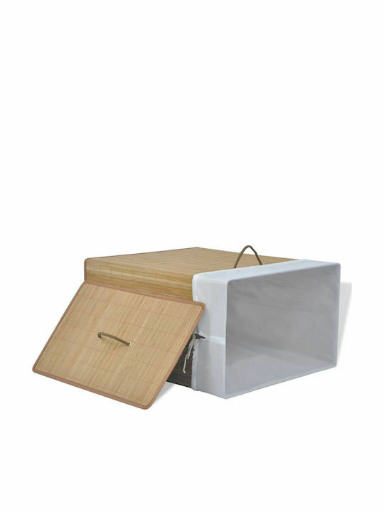 vidaXL Wäschekorb Bamboo Klappbar 83lt mit Deckel 40x30x60cm Braune