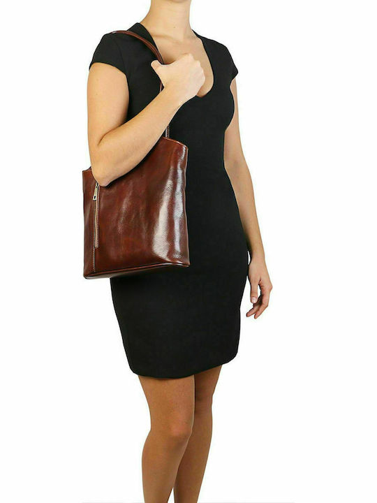 Tuscany Leather Patty Leather Women's Bag Shoulder Dark Brown