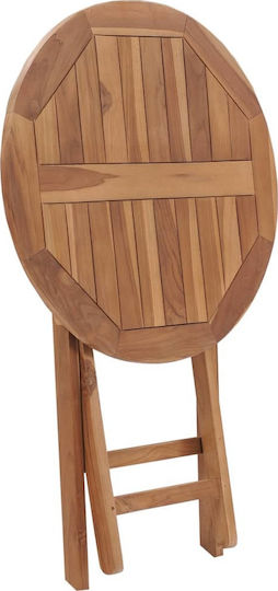 Sitting Room Outdoor Foldable Wood Table Natural 60x60x75cm