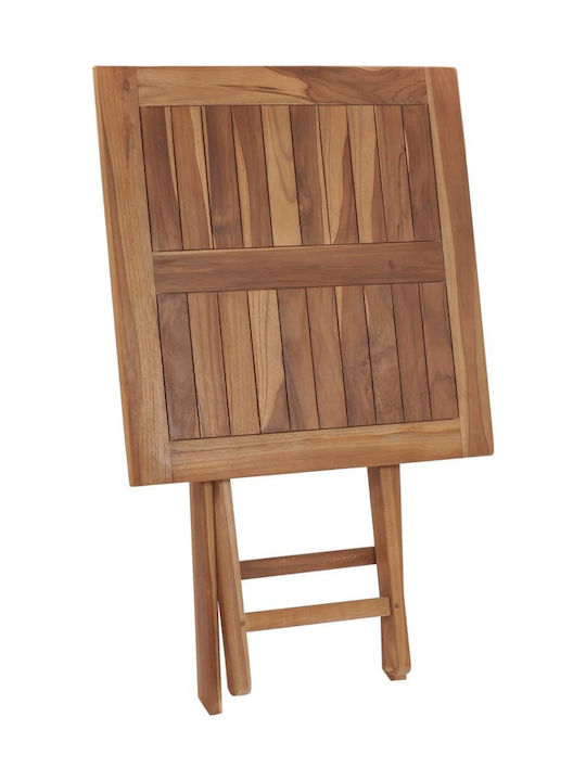 Garten- und Terrassentisch für Kleine Außenbereiche aus Teak Zusammenklappbar 60x60x75cm