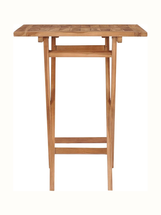 Garten- und Terrassentisch für Kleine Außenbereiche aus Teak Zusammenklappbar 60x60x75cm