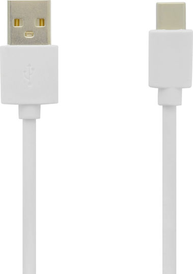 Lamtech USB 2.0 Cable USB-C male - USB-A 18W Λευκό 2m LAM446841