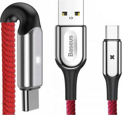 Baseus X-shaped Geflochten USB 2.0 Kabel USB-C männlich - USB-A Rot 1m (CATXD-A09)