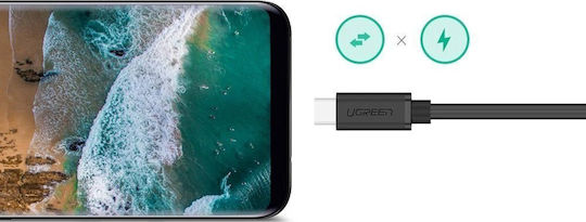 Ugreen USB 3.1 Video Cable USB-C male - USB-C female 60W PD Μαύρο 0.5m 40574