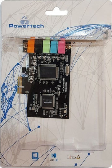 Powertech ​Εσωτερική PCI Express Κάρτα Ήχου 6.1