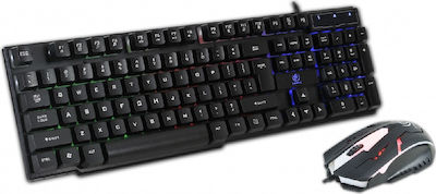 Rebeltec Oppressor Set Tastatură de Gaming cu Taste iluminate & Mouse Negru