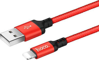 Hoco X14 High Speed Geflochten USB-A zu Lightning Kabel Rot 1m (HOC-X14i-BKR1)