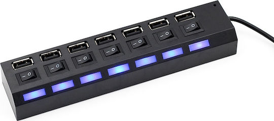 Intronics USB-Hub 7 Anschlüsse USB 2.0 mit USB-A Anschluss