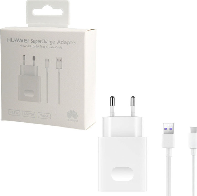 Huawei Φορτιστής με Θύρα USB-A και Καλώδιο USB-C Λευκός (HW-050450E00 ...