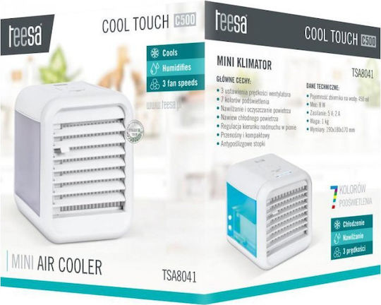 Teesa TSA8041 Mini-Klimaanlage USB mit Wasser und Beleuchtung 8W Weiß