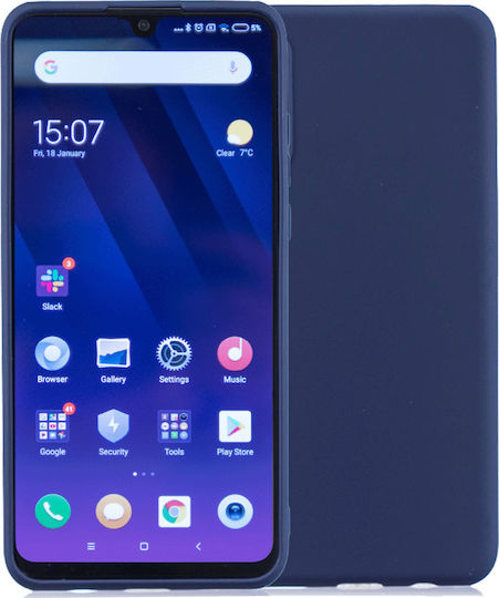 Matt Umschlag Rückseite Silikon Marineblau (Galaxy A20e)