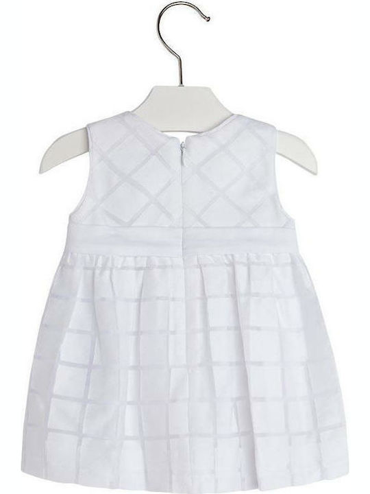 Mayoral Kids Dress Checked Sleeveless White