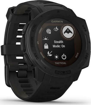 Garmin Instinct Solar Tactical Edition 45mm Waterproof Smartwatch with Heart Rate Monitor (Black)