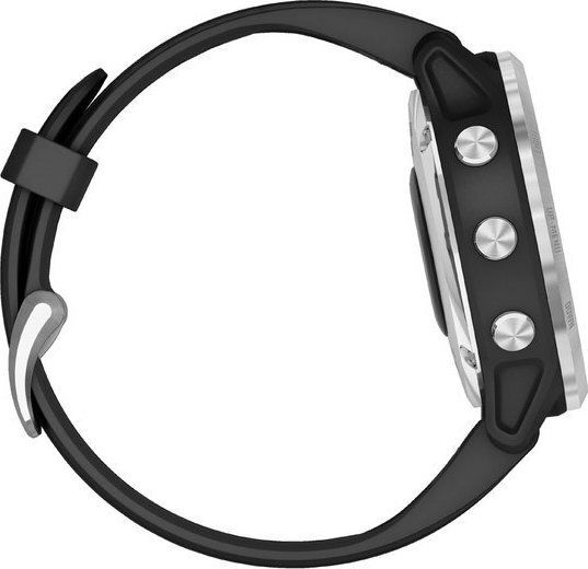 Garmin Fenix 6S Solar Stainless Steel 42mm Αδιάβροχο Smartwatch με Παλμογράφο (Silver with Black Band)