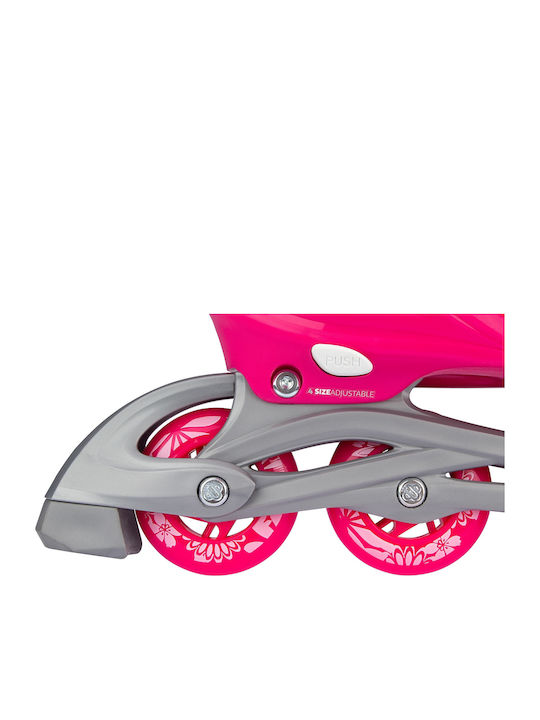 Nijdam Floral Switch Inline Αυξομειούμενα Rollers Ροζ Παιδικά