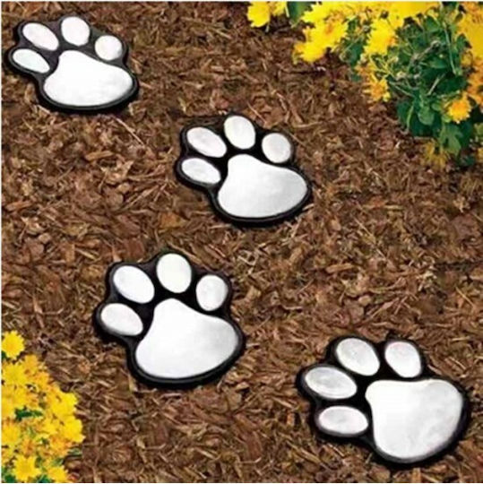 Lightex Paw Σετ 4 Ηλιακά Φωτιστικά Δαπέδου Ψυχρό Λευκό 7500K με Φωτοκύτταρο IP44 3.5x3.5εκ.