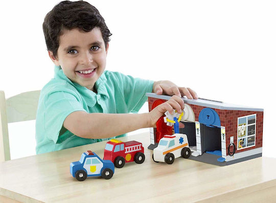 Melissa & Doug Βαλιτσάκι Πάρκινγκ Αυτοκινητάκι Πυροσβεστικό για 3+ Ετών