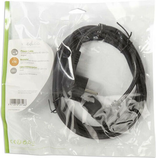 Nedis Schuko - IEC C13 Cable 2m Μαύρο CEGP10020BK20