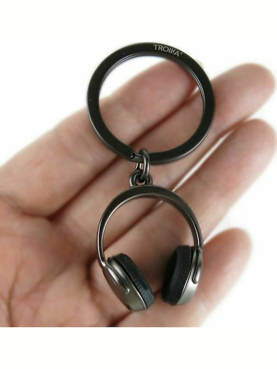 Troika Keychain Wallet Headphone Metallic Black KR17-07/GM