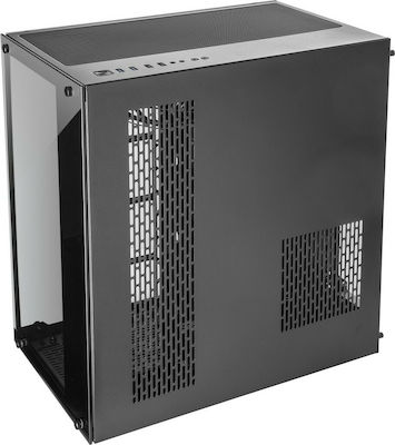 Inter-Tech C-701 Panorama Gaming Midi Tower Computer Case with Window Panel Black