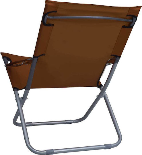 vidaXL Scaun de Plajă Aluminiu Maro 58x76cm. Set 2buc