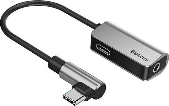 Baseus L40 Μετατροπέας USB-C male σε 3.5mm / USB-C female Ασημί 1τμχ