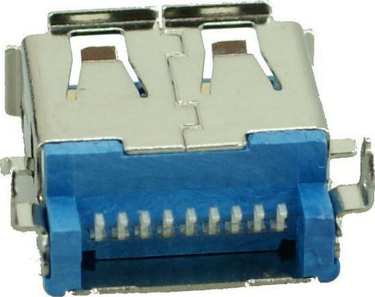 Powertech USB 3.0 Connector A Type (F, DIP) Silver (CON-U002)