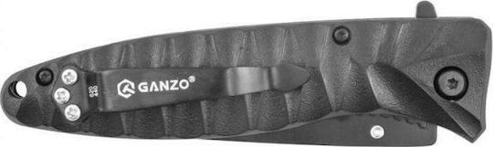 Ganzo Pocket Knife Black with Blade made of Stainless Steel