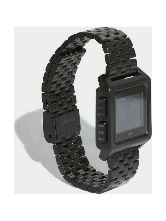 Adidas Archive M1 Ψηφιακό Ρολόι Μπαταρίας με Μεταλλικό Μπρασελέ σε Μαύρο χρώμα