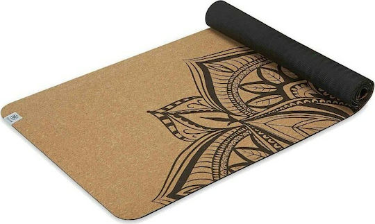 Gaiam Performance Mandala Cork Στρώμα Γυμναστικής Yoga Καφέ (173x61x0.5cm)