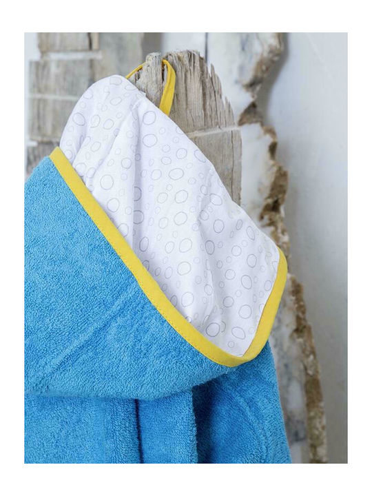 Nima Kids Hooded Bathrobe Fleeky 6 Blue