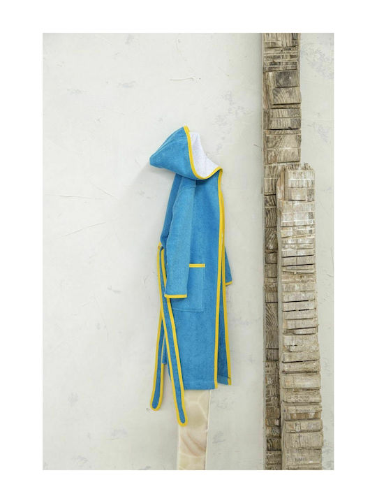 Nima Kids Hooded Bathrobe Fleeky 6 Blue