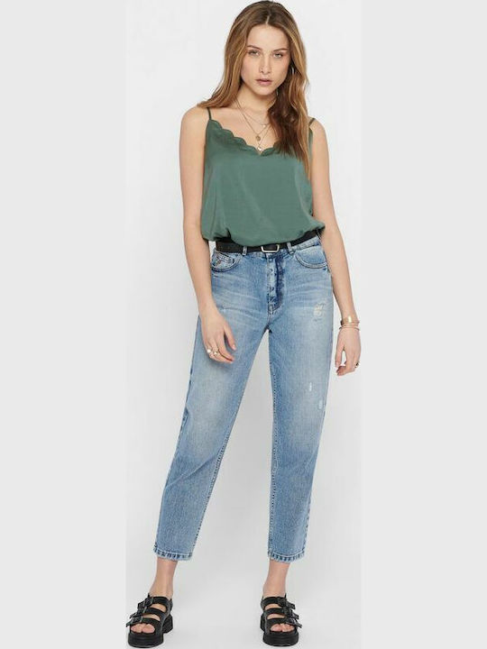 Debbie Women's Satin Lingerie Top Balsam Green