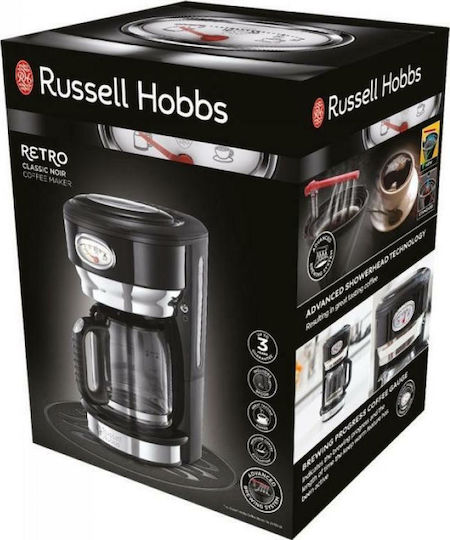Russell Hobbs Retro Classic Filter Coffee Machine 1000W Black