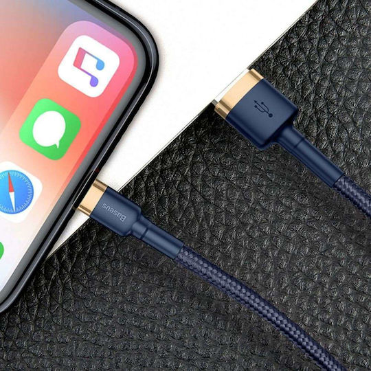 Baseus Cafule Braided USB to Lightning Cable Μπλε 2m (CALKLF-CV3)