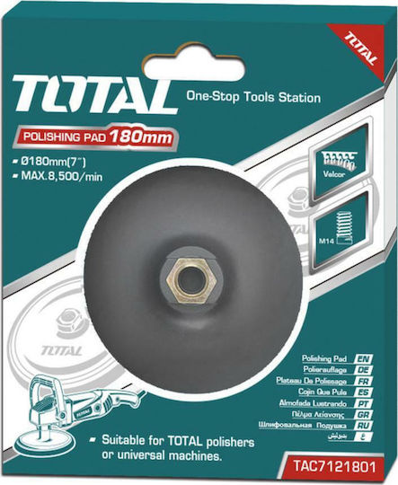 Total TAC7121801 Rubber Backing Pad Velcro Handheld Buffers & Polisher 180mm