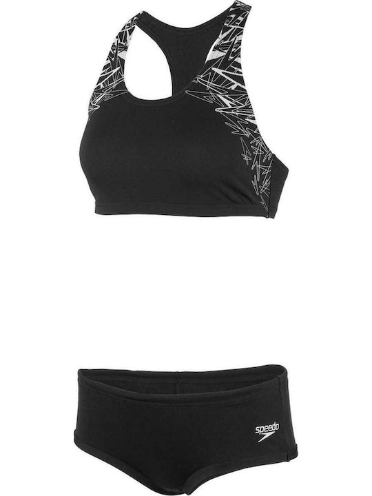 Boom Placement Sportiv Set Bikini Sutien sport Negru