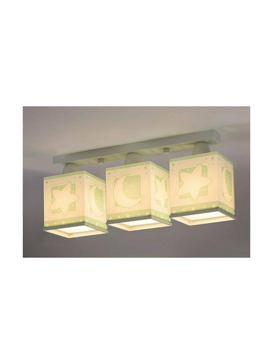 Ango Kids Plastic Chandelier Mount Ceiling Light E27 Moon Green 23W