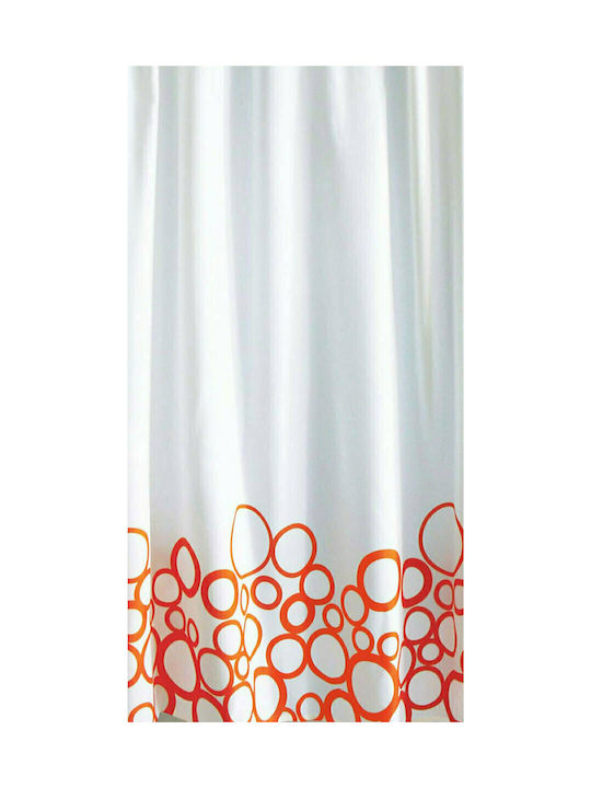 San Lorentzo Bubbles Fabric Shower Curtain 180x180cm Orange 1741 ORA