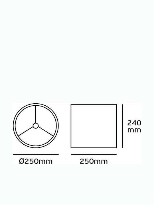 VK Lighting Rund Lampenschirm Weiß mit Durchmesser 25cm