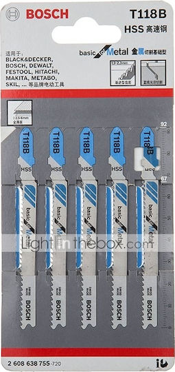 Bosch T118A Jig Saw Blade for Metal 92mm Basic for Metal 2608631013