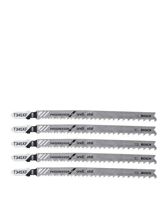 Bosch T345XF Λάμες Progressor for Wood & Metal για Μέταλλο και Ξύλο 105mm 5τμχ