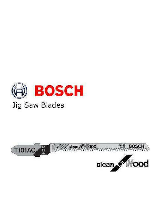 Bosch T101AO Jig Saw Blade for Wood 83mm Clean for Wood 5pcs 2608630031