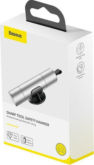 Baseus Car Emergency Hammer Automatic with Seatbelt Cutter Silver