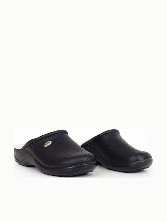 Parex Women's Leather Anatomic Clogs Black