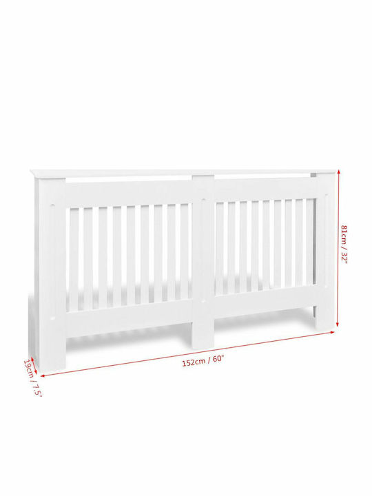 vidaXL Калориферен Капак От MDF Бял 152x19x81см