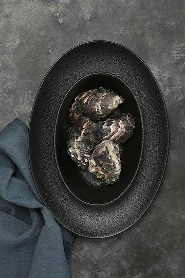 Maxwell & Williams Caviar Πιατέλα Σερβιρίσματος Οβάλ από Πορσελάνη Black 35x25εκ.