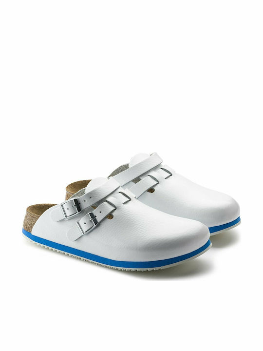 Birkenstock Kay SL Professional Leder Anatomisch Holzschuhe Weiß