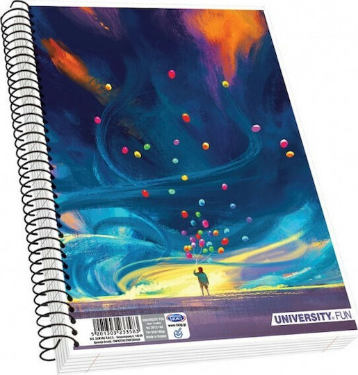 Skag Caiet Școlar Spirală Cu Dungi A4 150 Foi De Hârtie 5 Separatoare University Fun (Desene Și Modele Diverse)